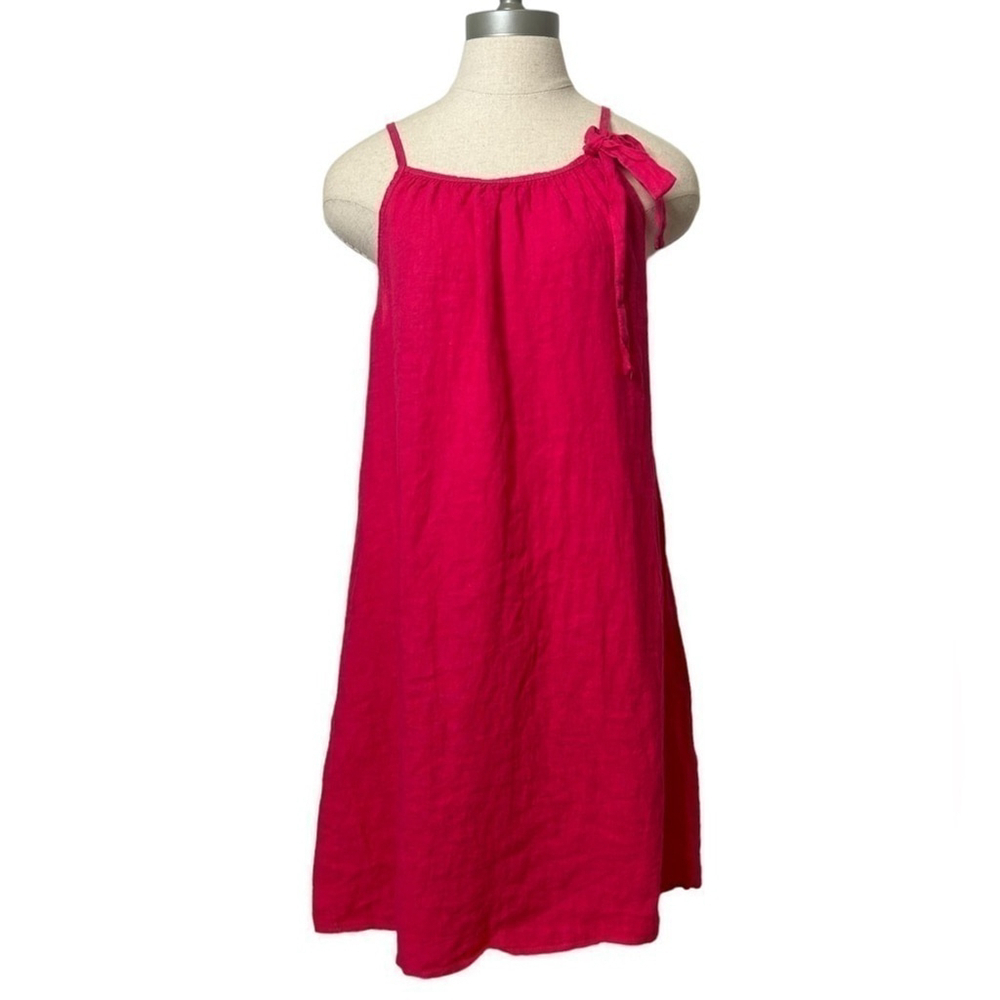 Lungo L'arno Women's Pink Linen Dress Made In Italy Summer Beach Casual Small - Picture 3 of 13